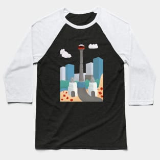 Calgary Tower and Lions Gate Bridge Baseball T-Shirt